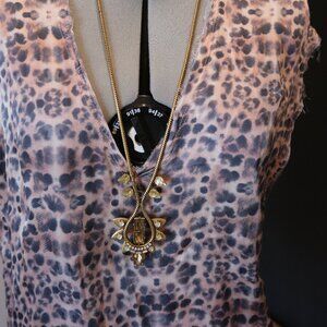 Stella and Dot adjustable gold necklace 3 in 1